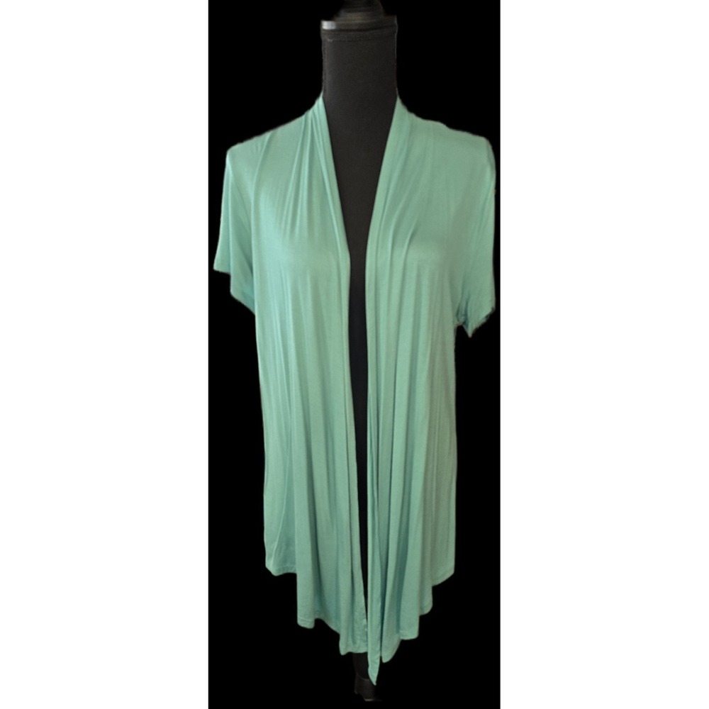 Maurices Cardigan‎ Women's Large Teal Stretch Asymmetrical Long Sweater